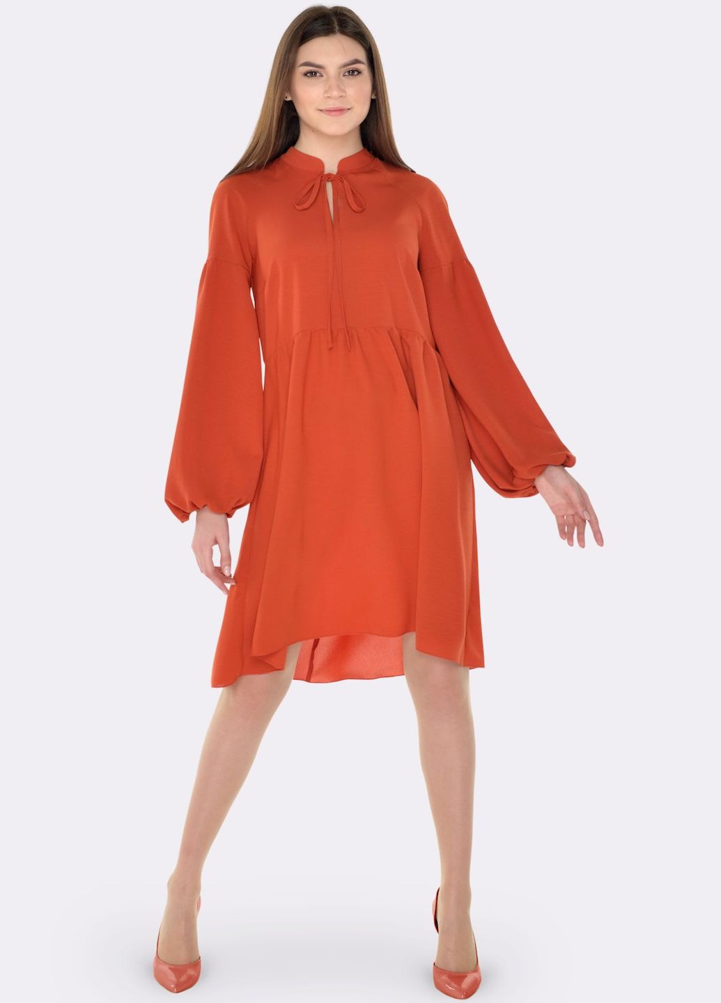 Терракотовое коктейльное платье Cat Orange