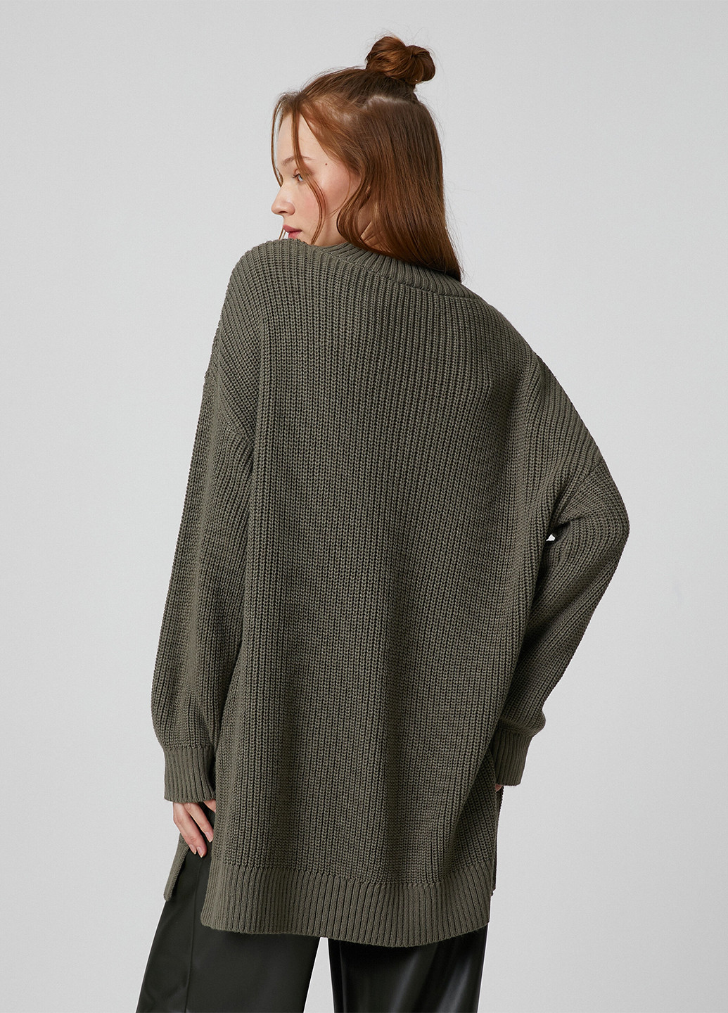 Оливковый (хаки) демисезонный пуловер пуловер KOTON