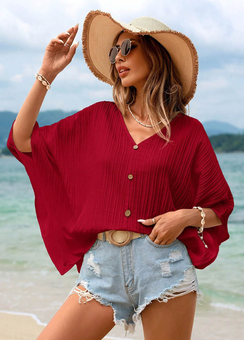 Красная блуза SHEIN