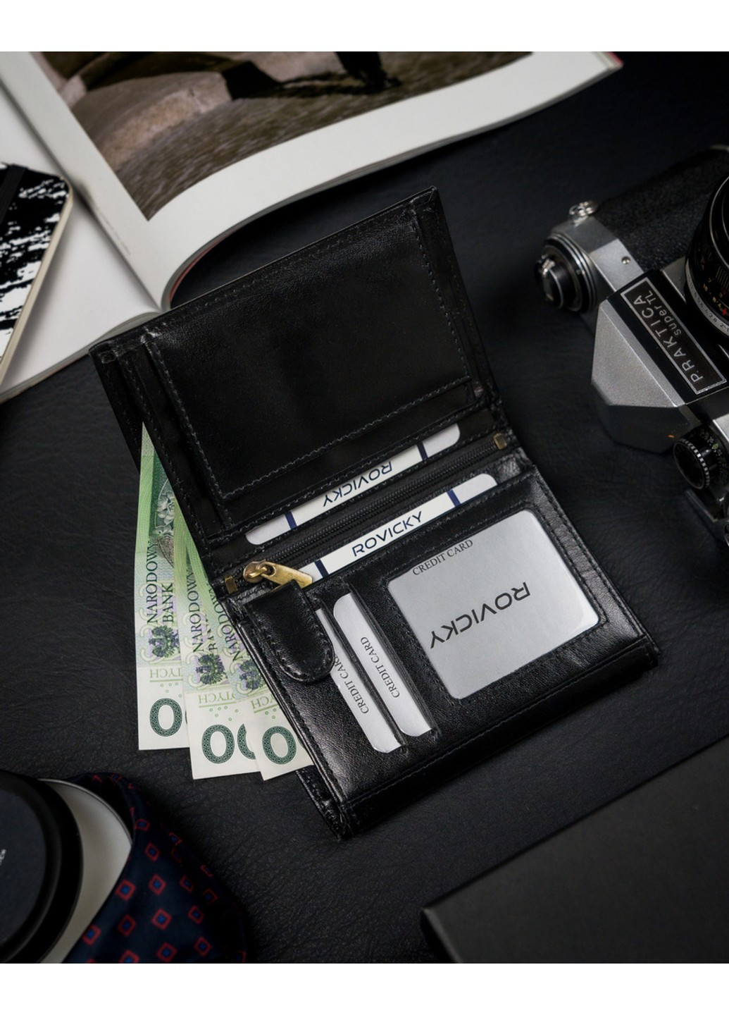 Кошелек мужской кожаный 1537-03-BOR Rovicky (254314467)