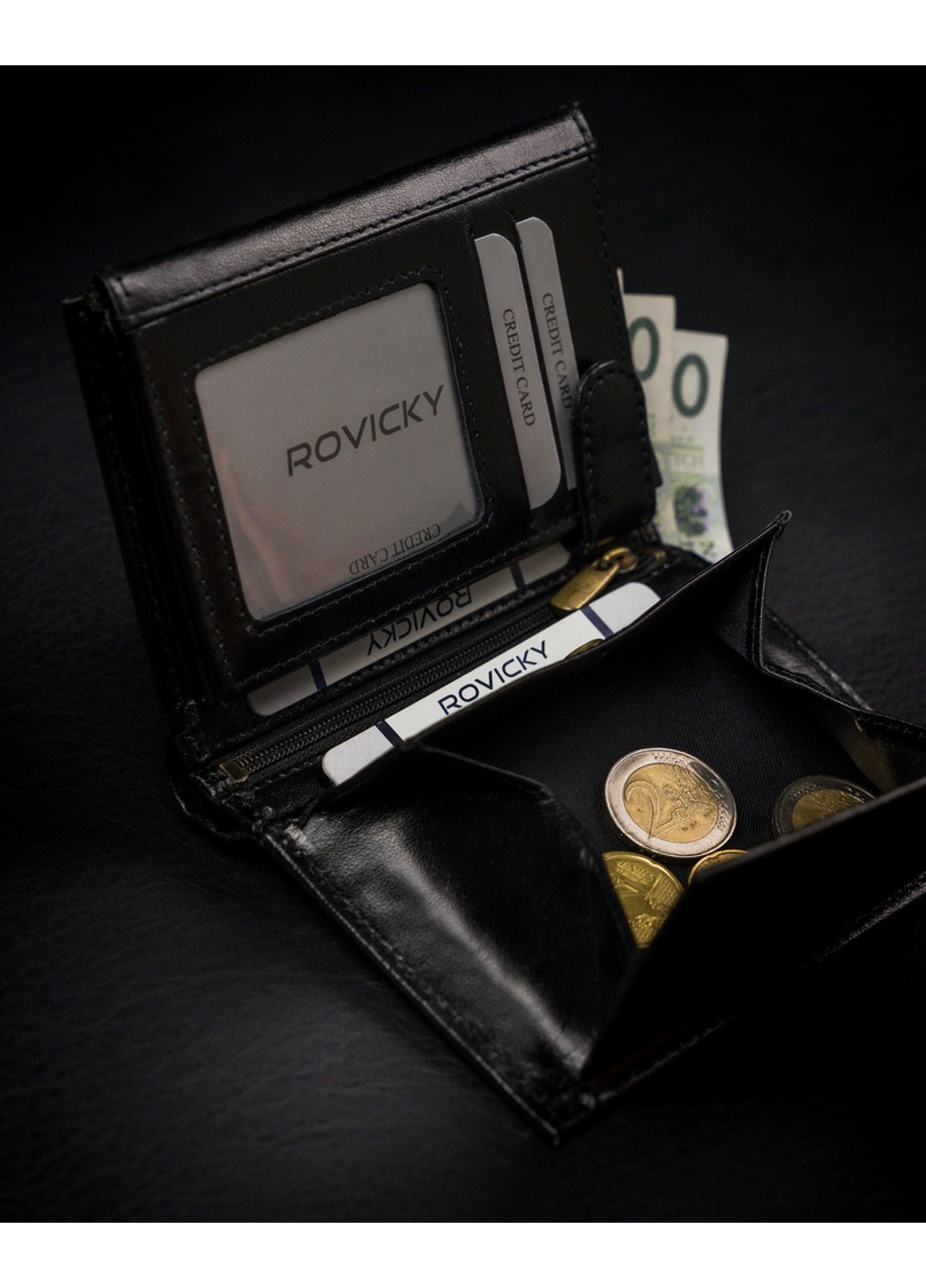 Кошелек мужской кожаный 1537-03-BOR Rovicky (254314467)
