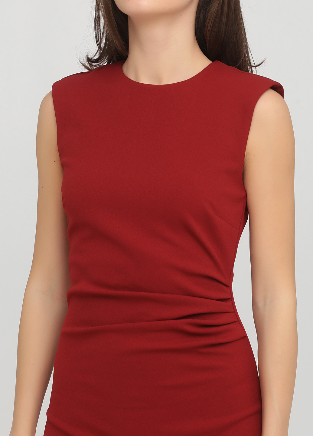 Бордовое коктейльное платье футляр H&M однотонное