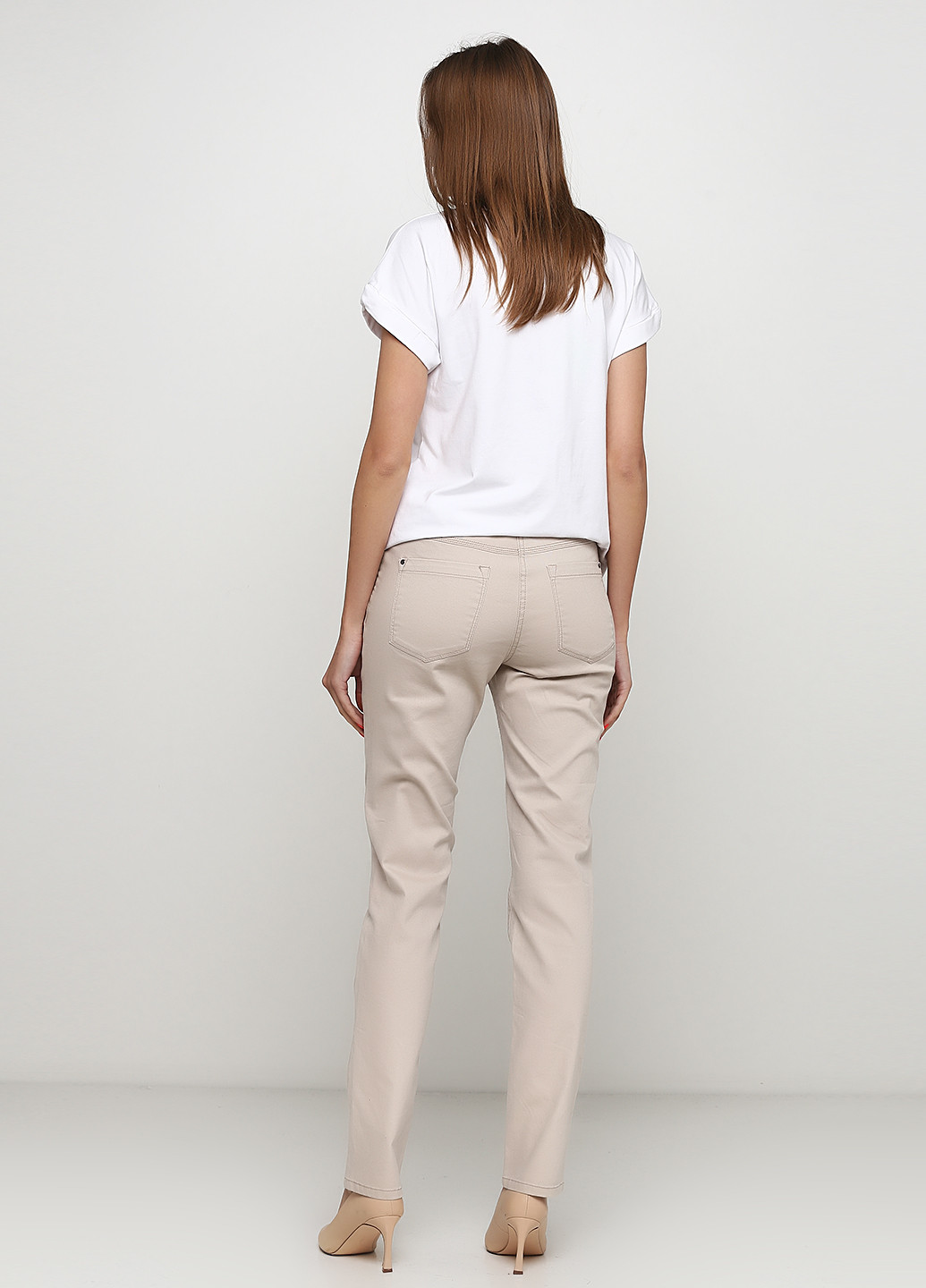 Светло-бежевые джинсовые демисезонные зауженные брюки BRANDTEX COPENHAGEN