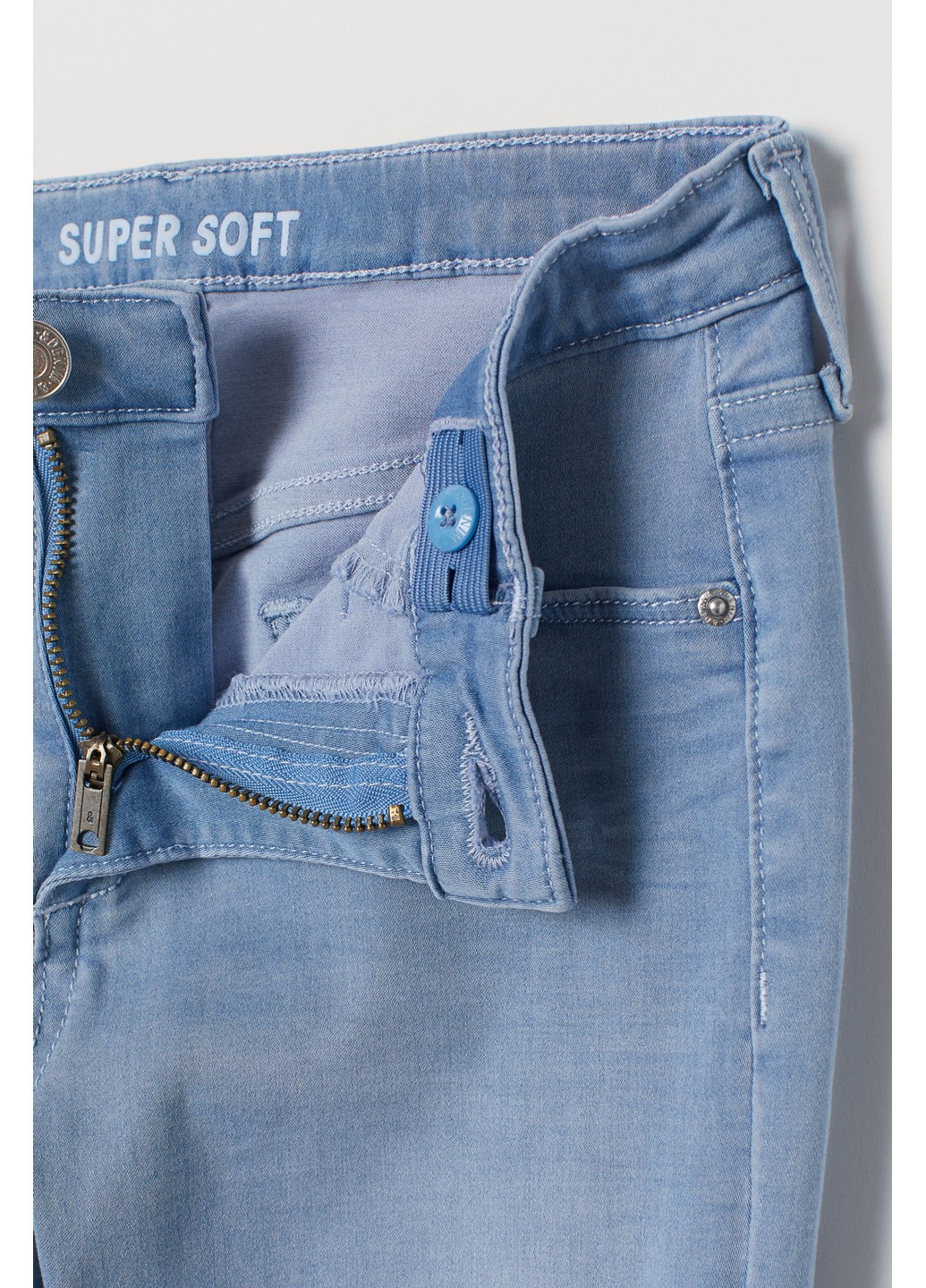 Джинси H&M однотонні блакитні джинсові віскоза