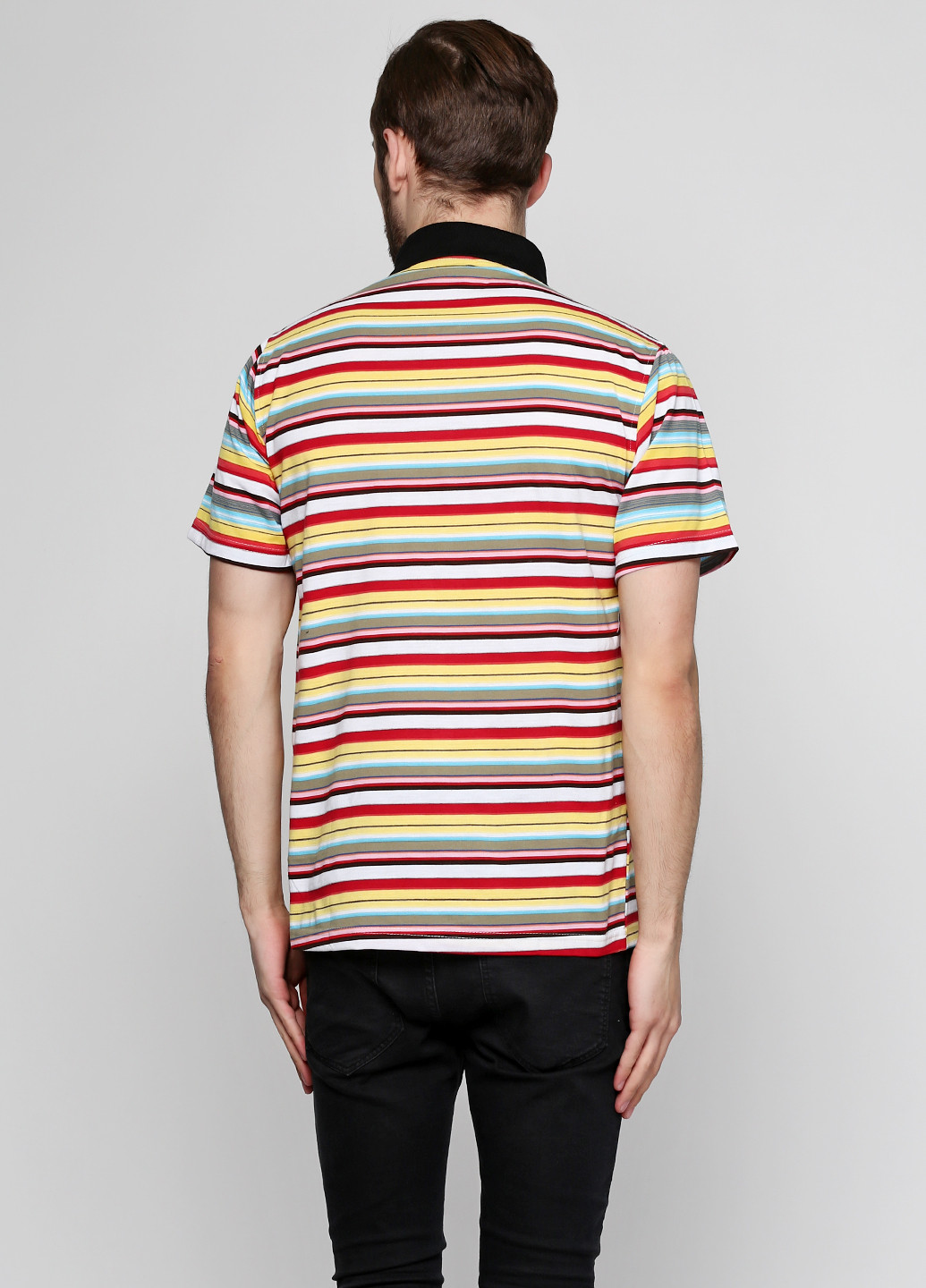 Цветная футболка-поло для мужчин Yehuangniao в полоску