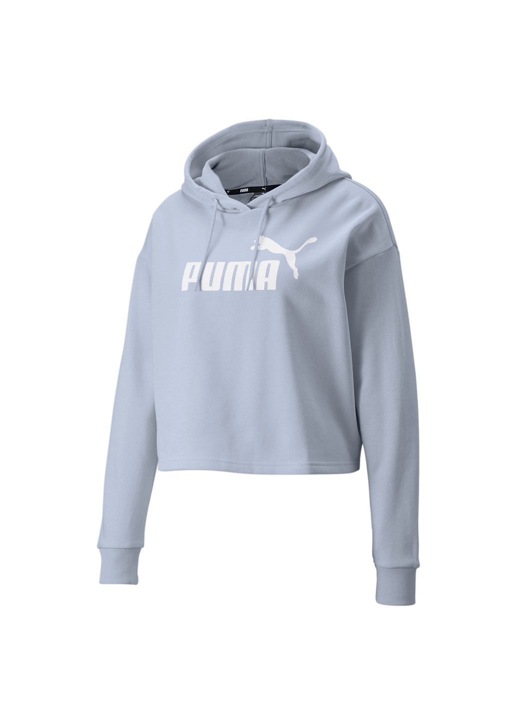 Синя спортивна толстовка essentials logo cropped women's hoodie Puma однотонна