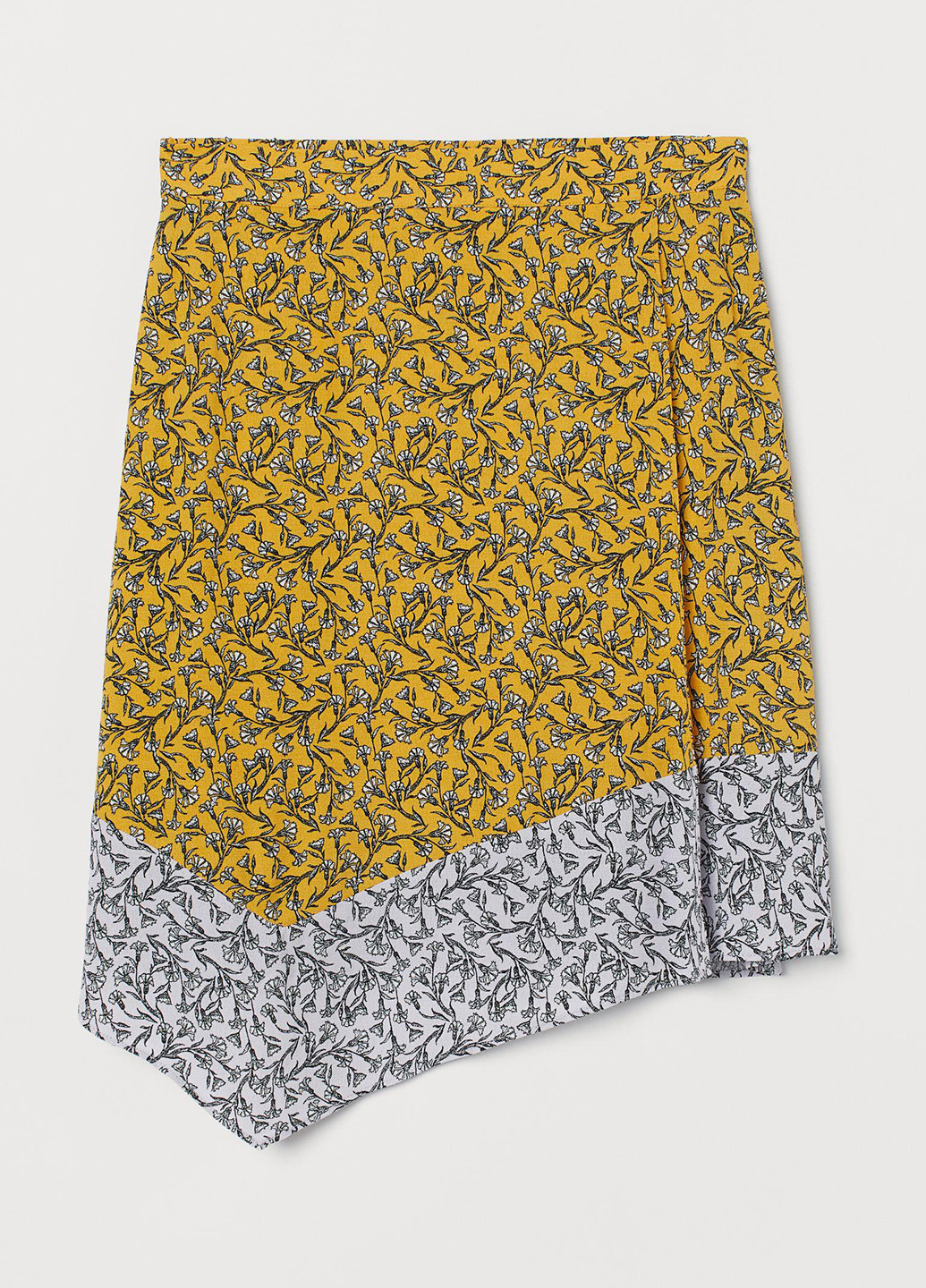 Горчичная кэжуал цветочной расцветки юбка H&M
