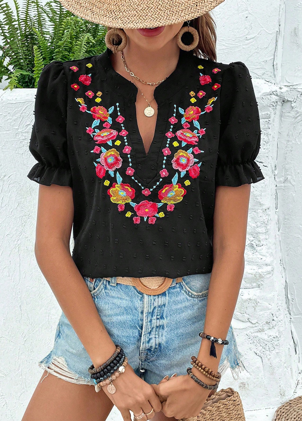 Чёрная блуза SHEIN