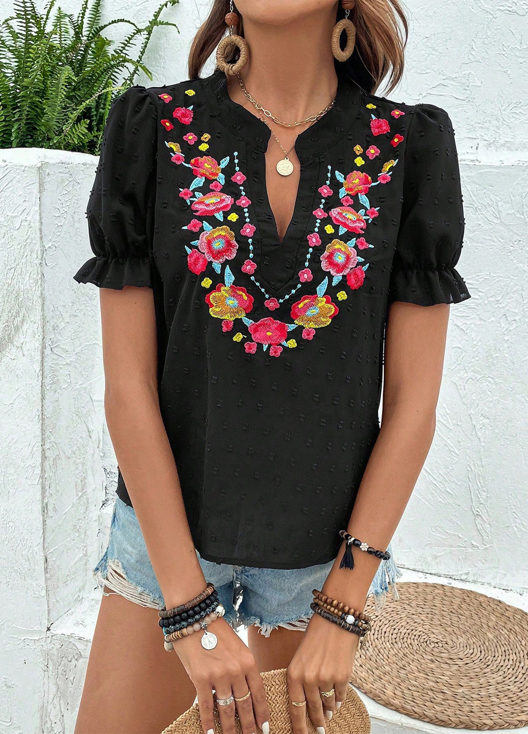 Чёрная блуза SHEIN