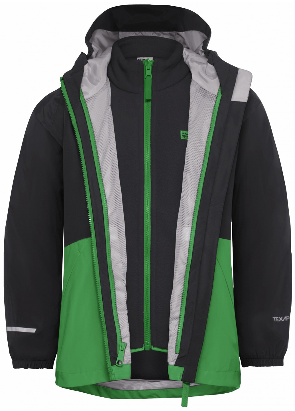 Черная демисезонная куртка куртка-трансформер Jack Wolfskin 1610081_E0206