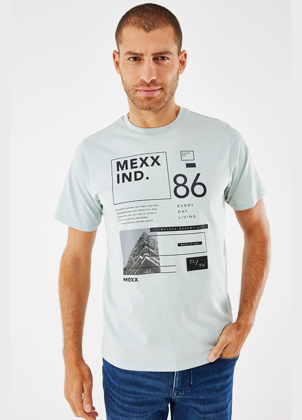 Светло-голубая футболка Mexx