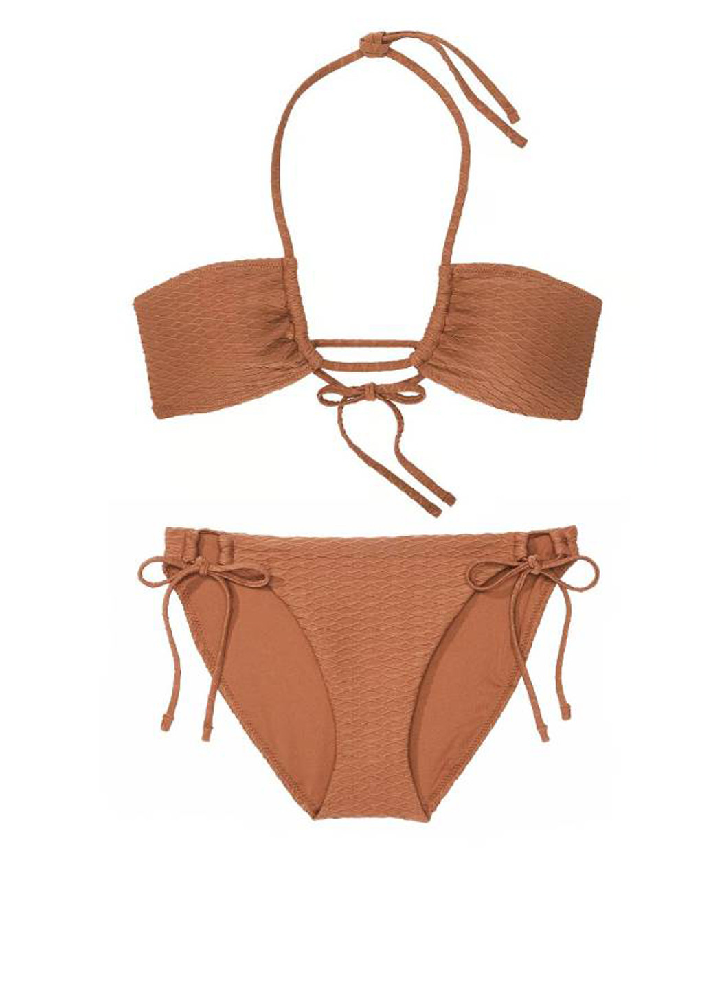 Світло-коричневий літній купальник (ліф, трусики) роздільний, бандо Victoria's Secret