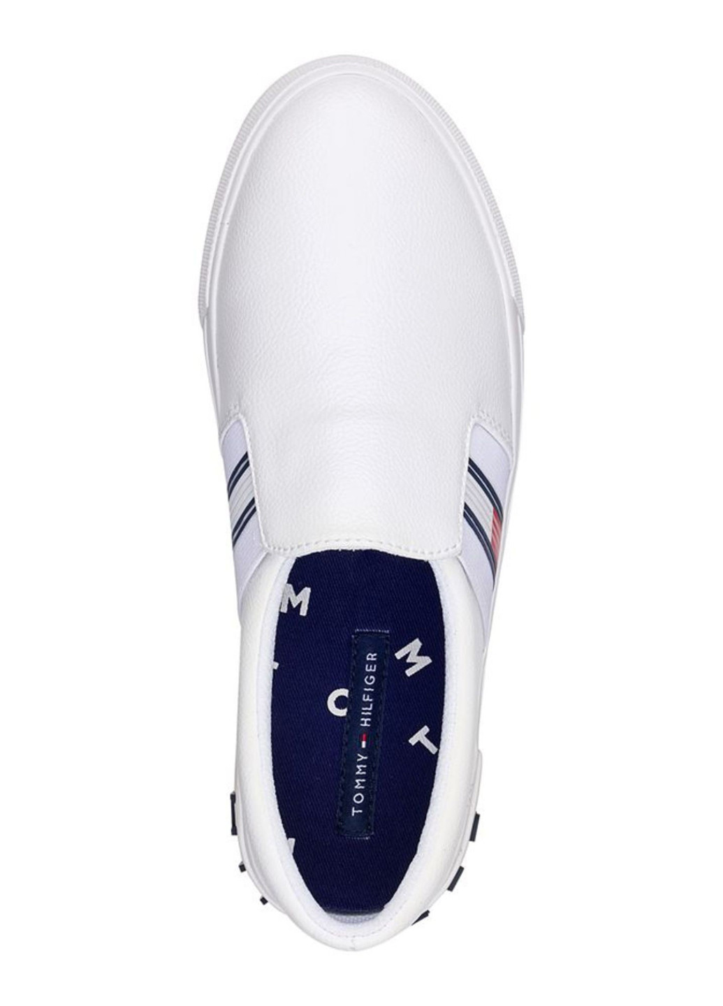 Белые слипоны Tommy Hilfiger с логотипом, с белой подошвой однотонные