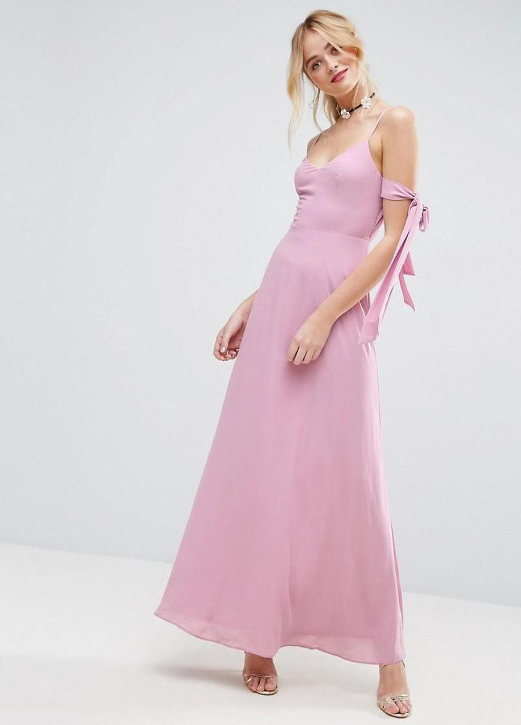 Рожева кежуал плаття, сукня кльош Asos однотонна