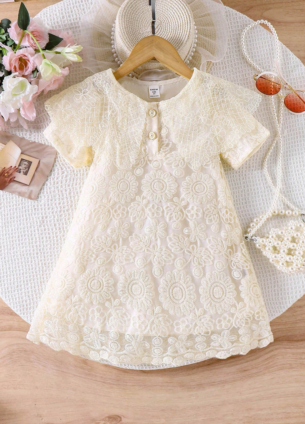 Кремовое платье SHEIN (366268254)