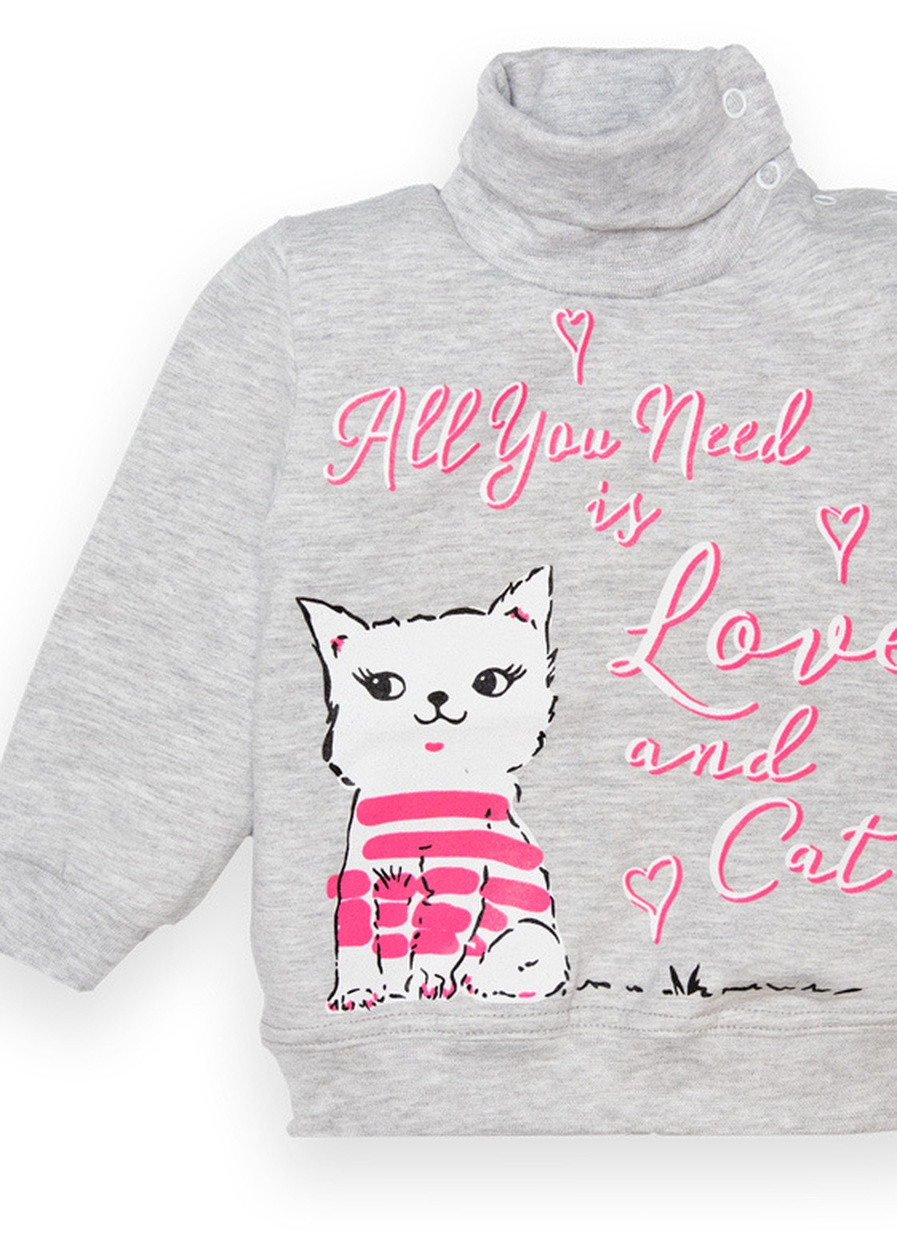 Серый демисезонный детский свитер для девочки sv-22-2-1 *cat* Габби