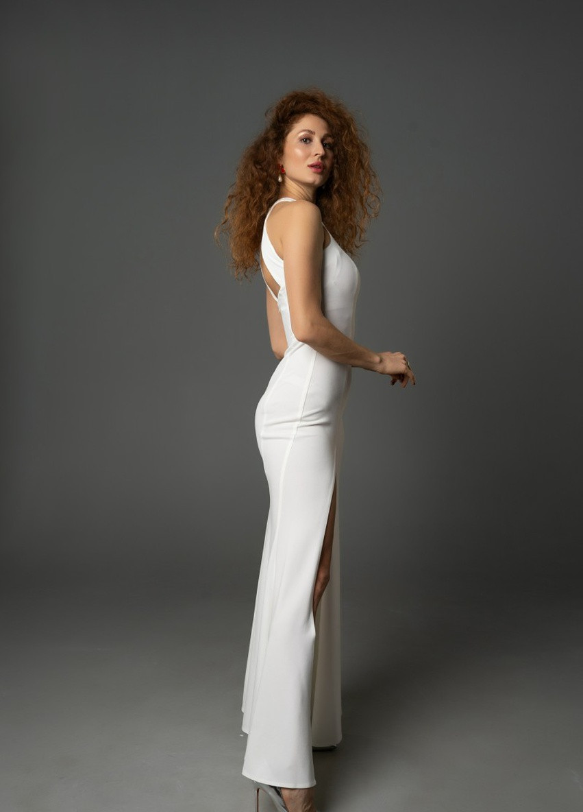 Молочное вечернее платье WINN однотонное