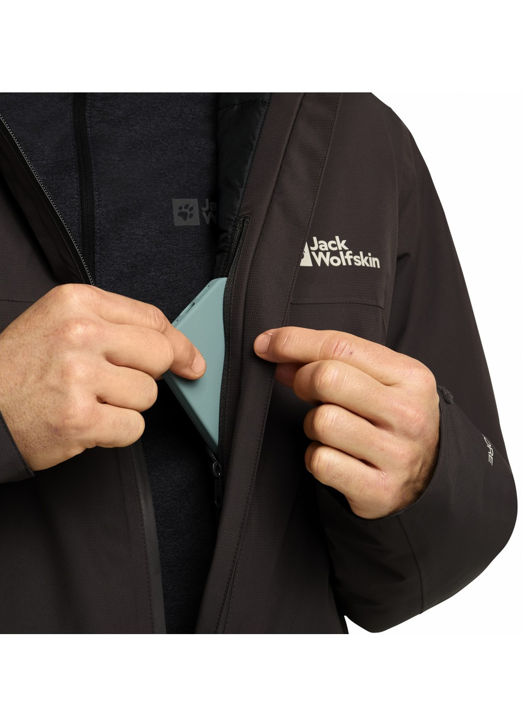 Темно-коричневая демисезонная куртка Jack Wolfskin WISPER INS JKT M