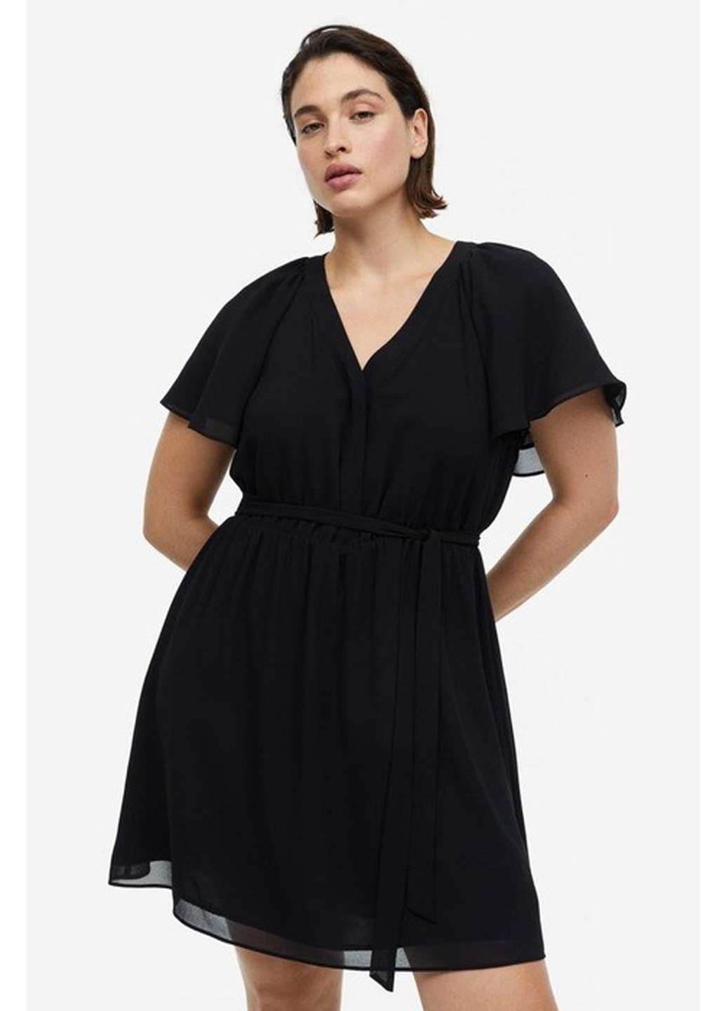 Черное кэжуал платье H&M однотонное