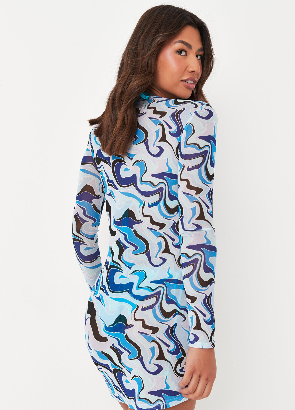 Блакитна пляжна сукня Missguided з абстрактним візерунком