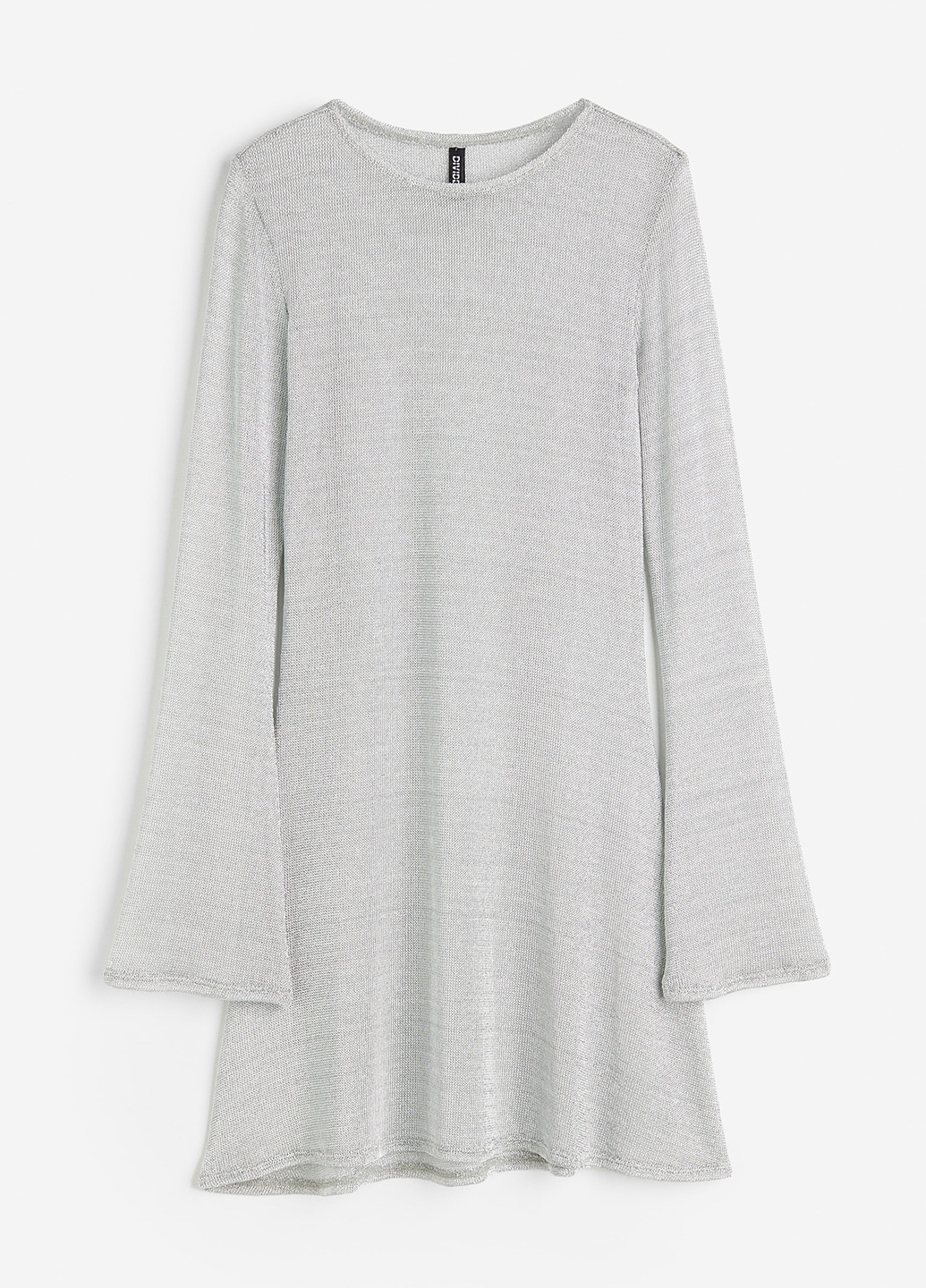 Серебристое кэжуал платье H&M однотонное