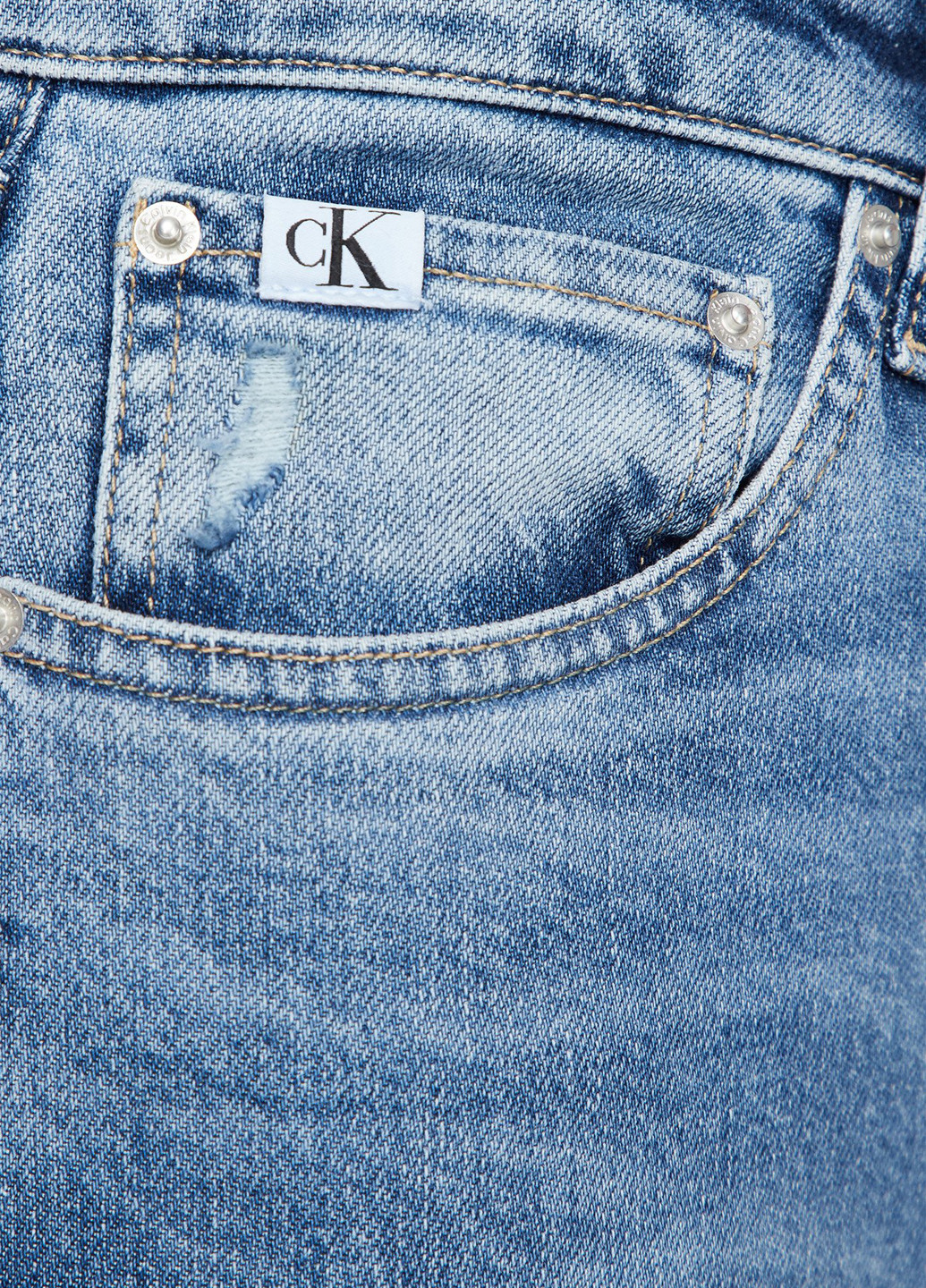 Голубые демисезонные прямые джинсы Calvin Klein Jeans