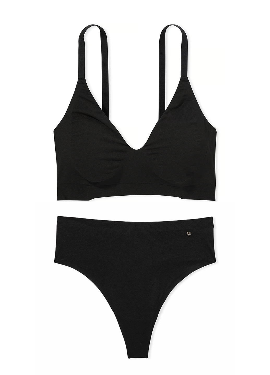 Чорний демісезонний комплект (бюстгальтер, трусики) Victoria's Secret