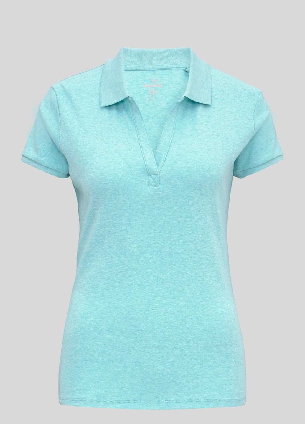 Голубой женская футболка-поло C&A однотонная