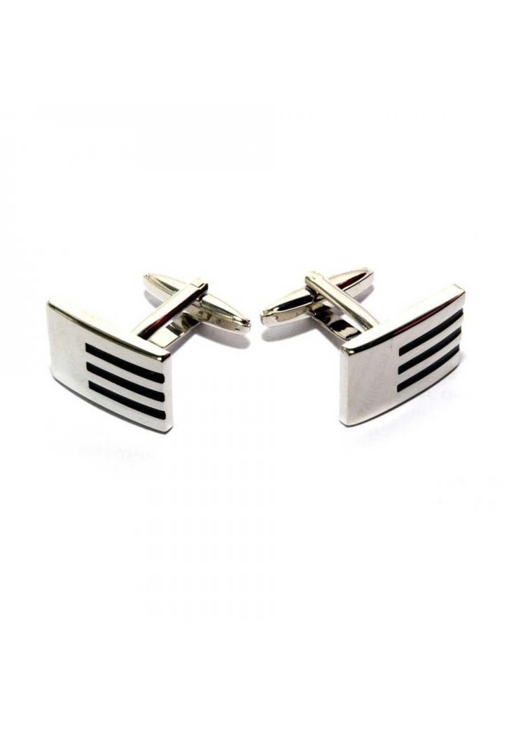 Запонки Прямоугольные С Черными Полосками Handmade (193411197)