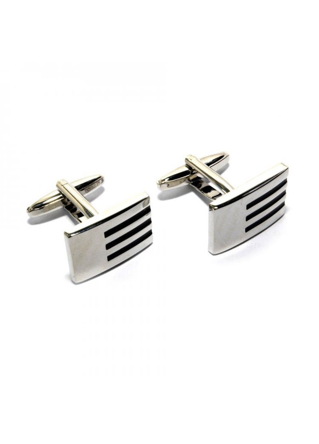 Запонки Прямоугольные С Черными Полосками Handmade (193411197)