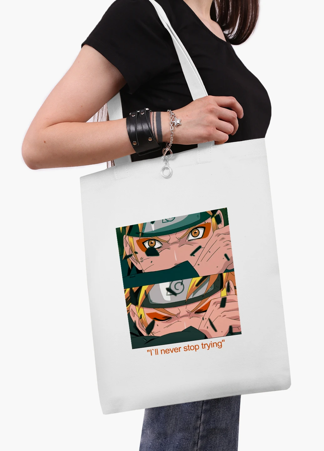 Еко сумка шоппер біла Наруто Узумакі (Naruto Uzumaki) (9227-2816-WT2) Еко сумка шоппер біла 41*35 см MobiPrint (221682969)