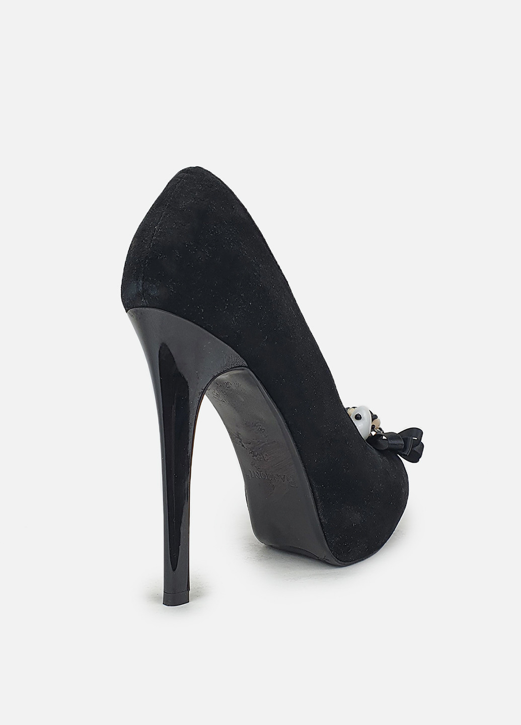 Чорні замшеві туфлі жіночі на високих підборах Basconi лодочки (252654869)