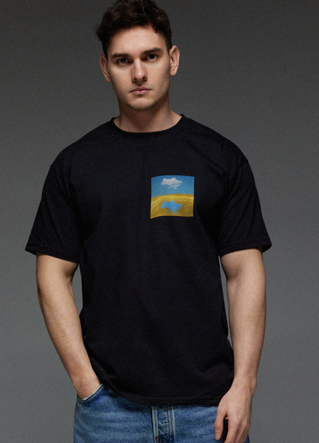 Черная футболка мужская с коротким рукавом Aspirine