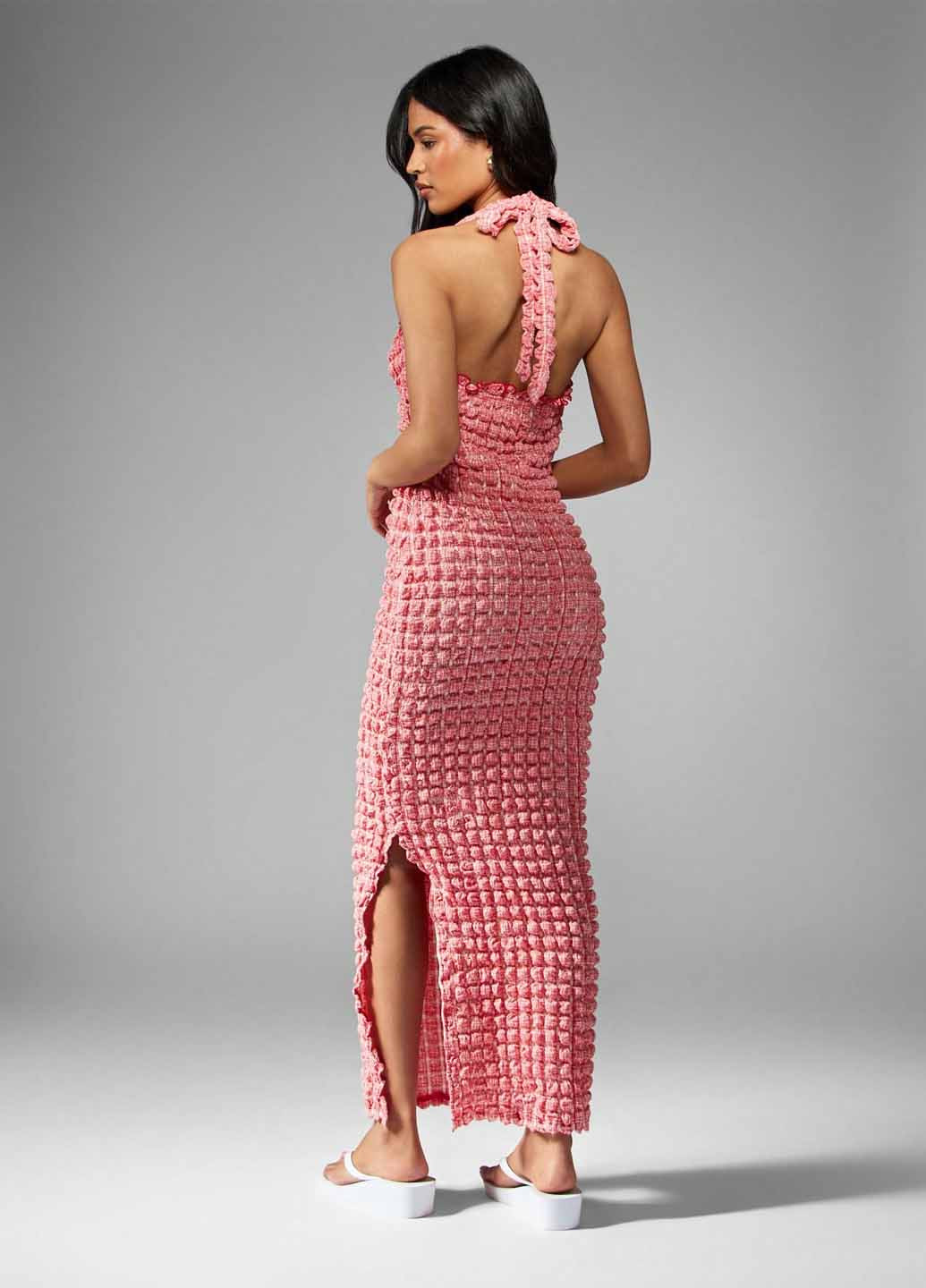 Червона кежуал сукня силуетна, з відкритою спиною SHEIN в клітинку