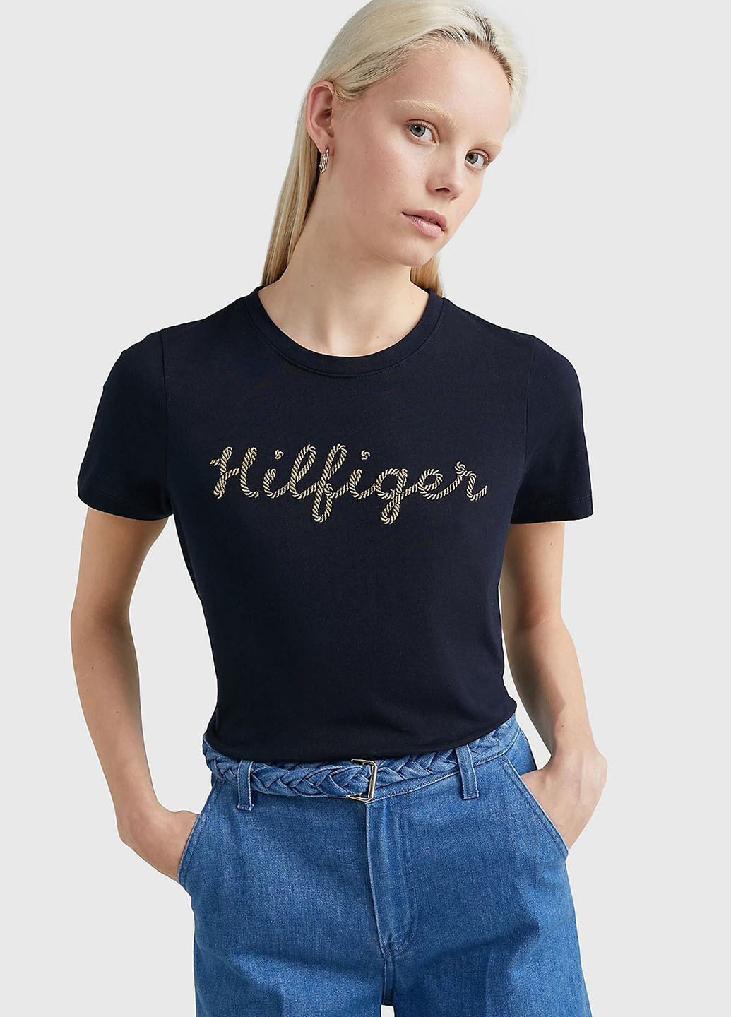 Темно-синяя всесезон футболка Tommy Hilfiger