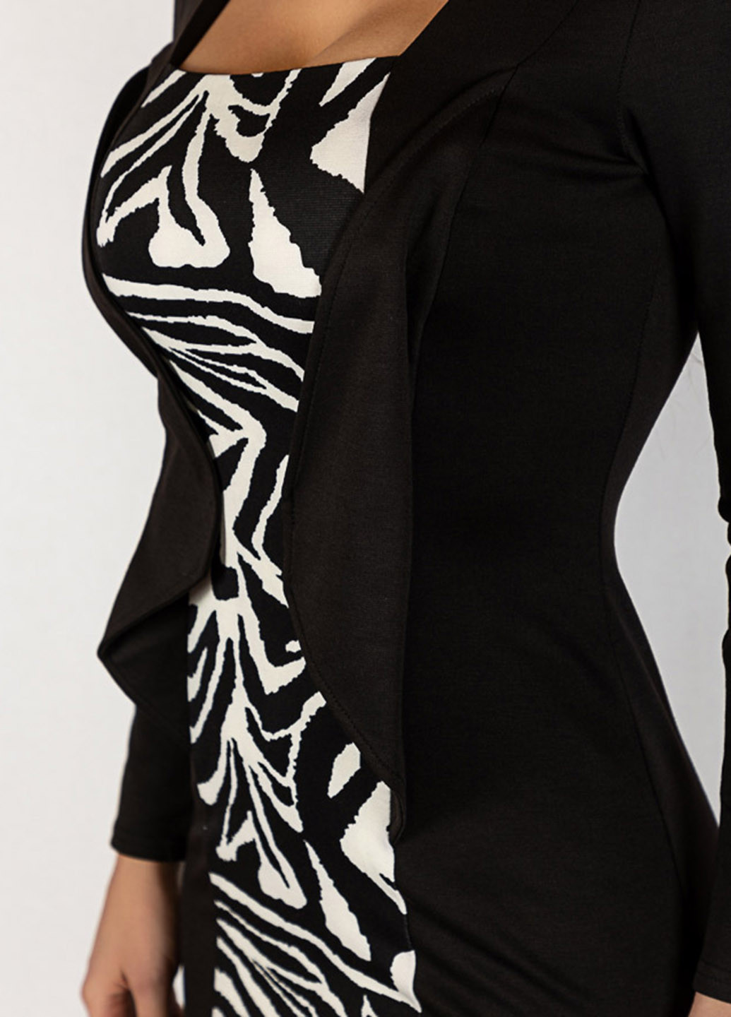 Черно-белое кэжуал платье футляр Time of Style зебра