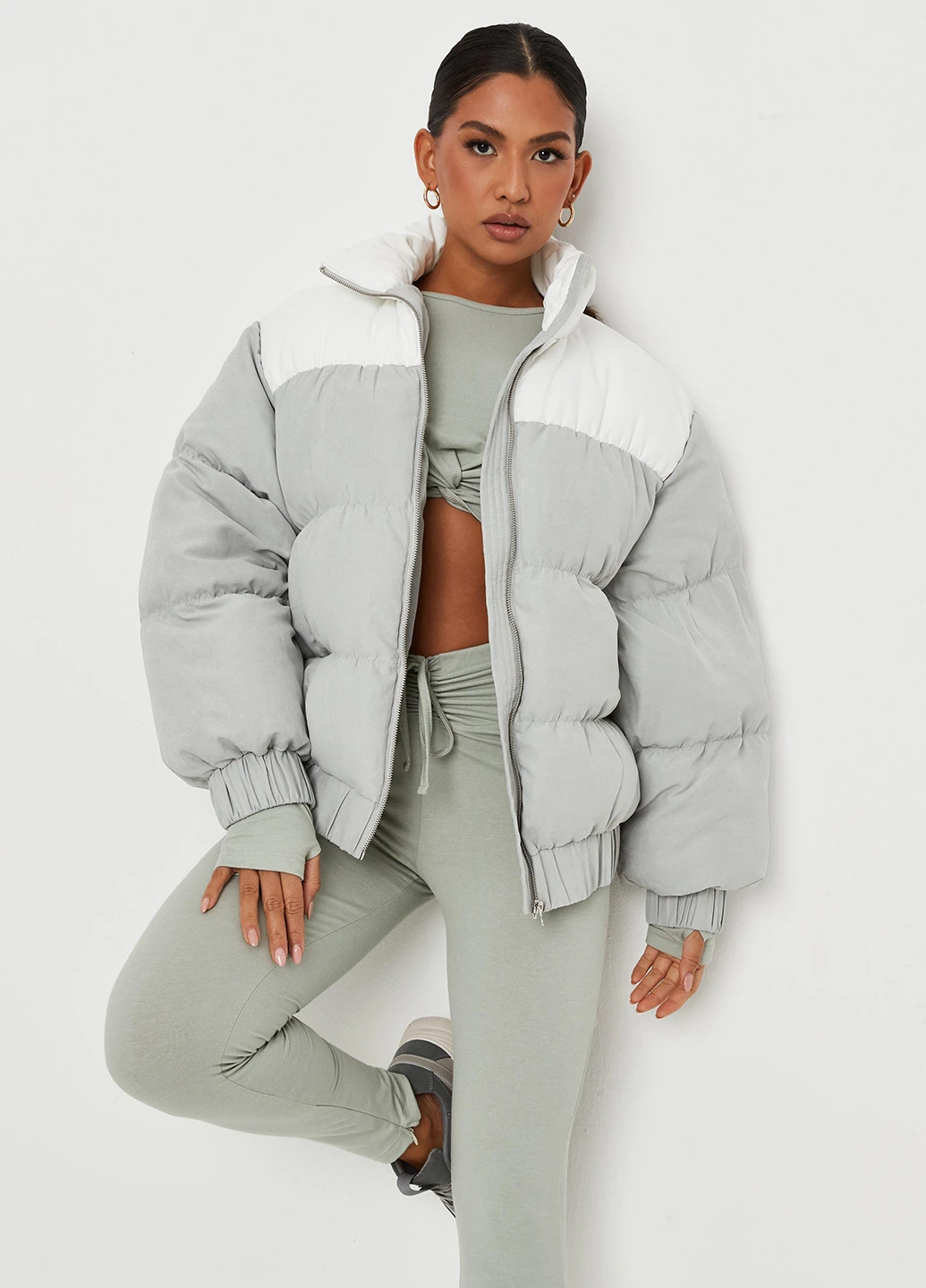 Сіра зимня куртка Missguided