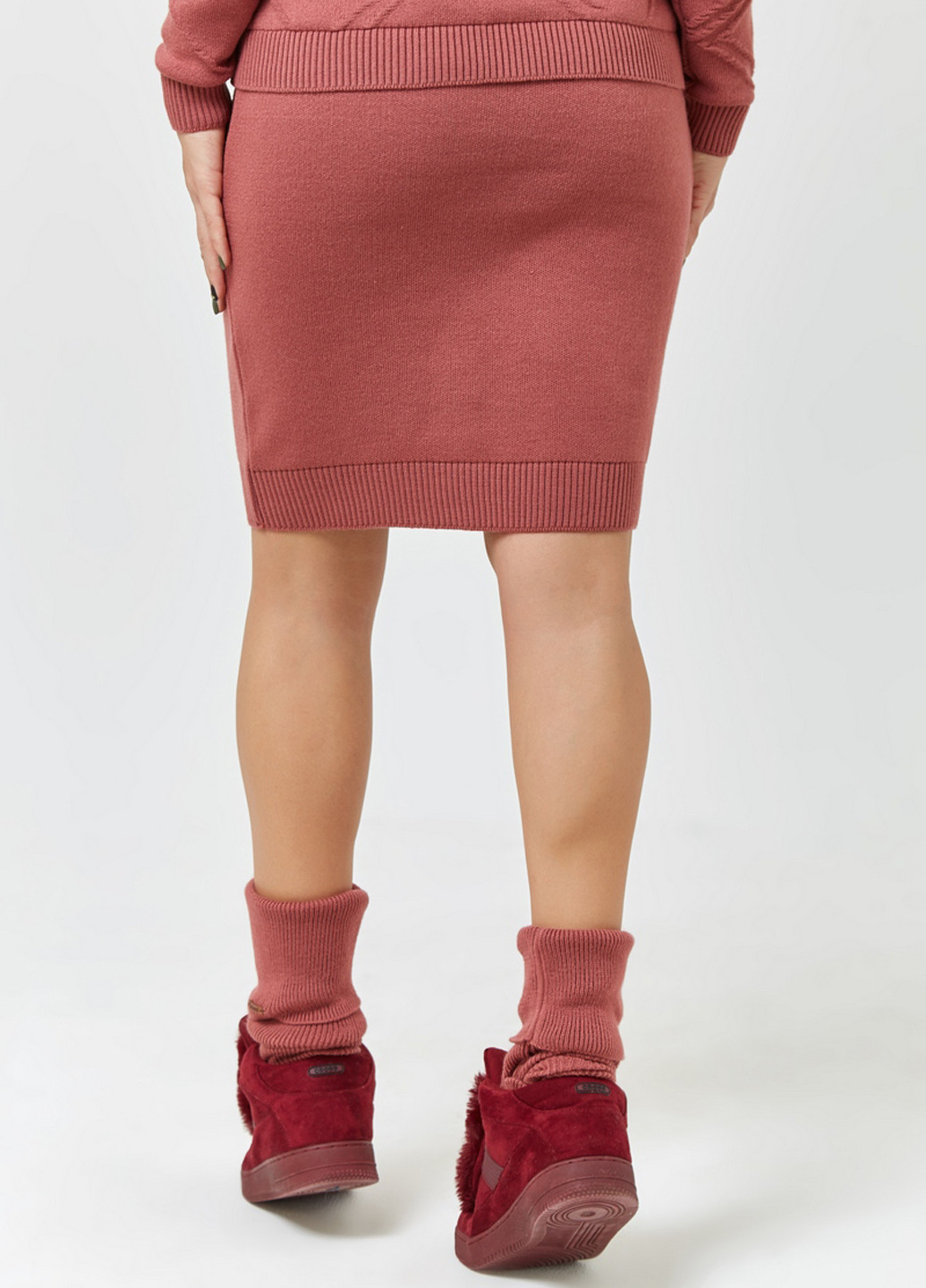 Розово-коричневая кэжуал однотонная юбка Sewel