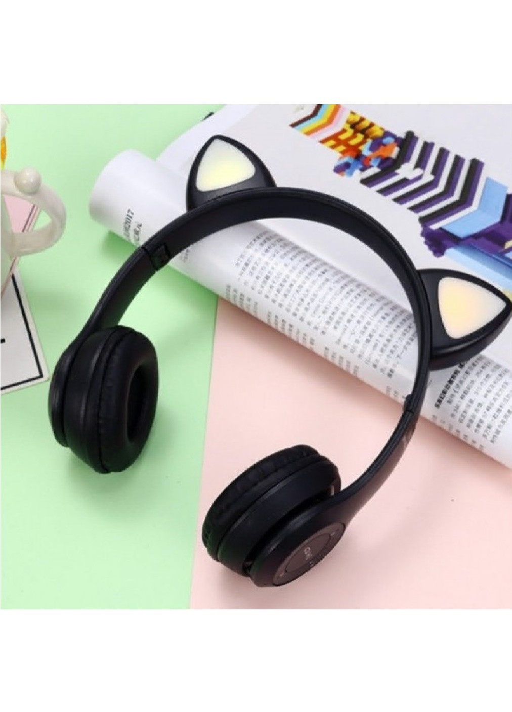 Беспроводные детские наушники с кошачьими ушками и RGB подсветкой (472861-Prob) Черные Francesco Marconi (251779485)