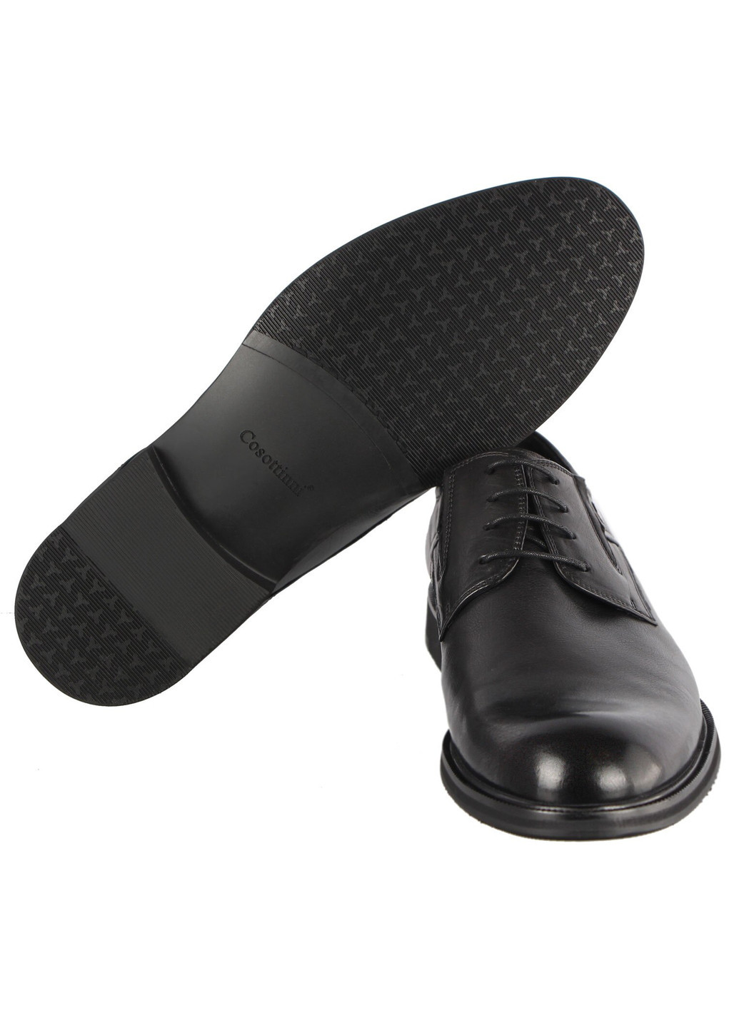 Черные мужские классические туфли 196339 Cosottinni на шнурках