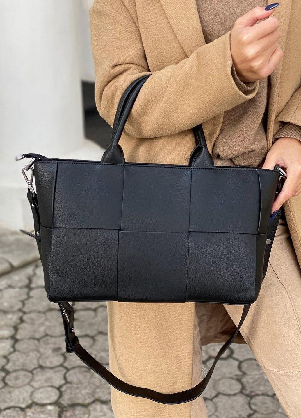 Женская сумка Polina&Eiterou чёрная кэжуал
