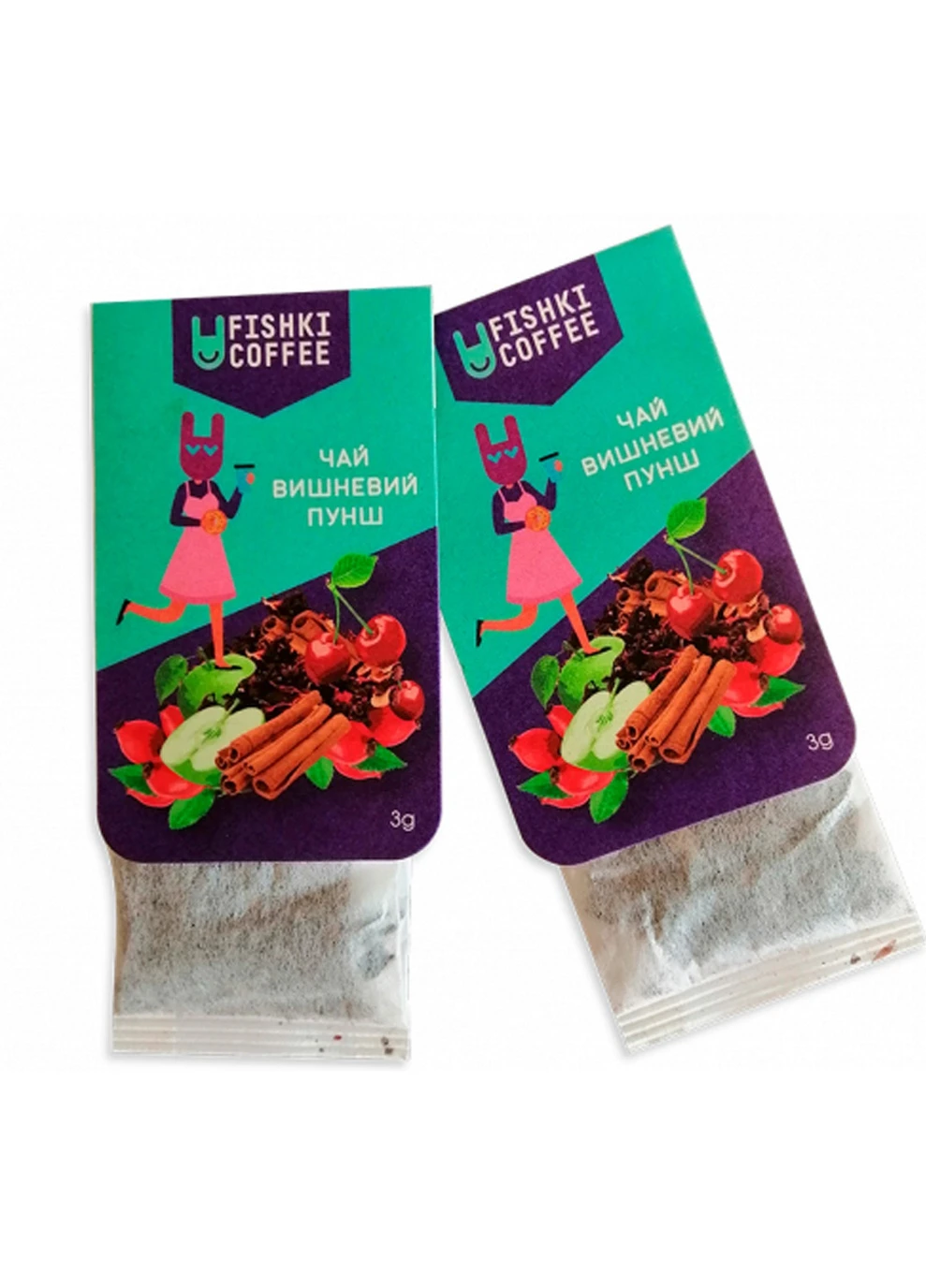 Чай Вишневий пунш, 20шт * 3г Fishki Coffee (229474092)