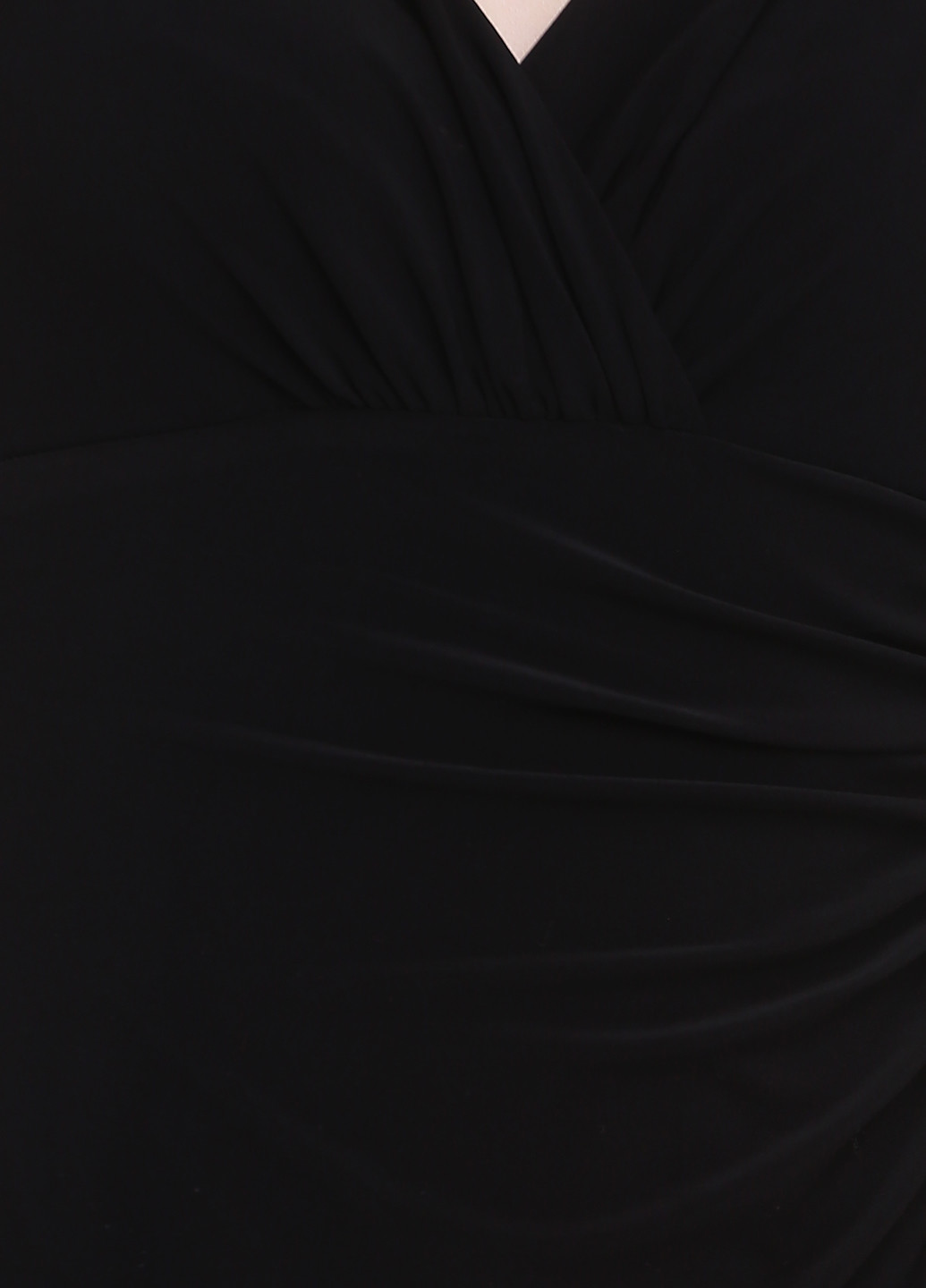 Черное кэжуал платье на запах Ralph Lauren однотонное