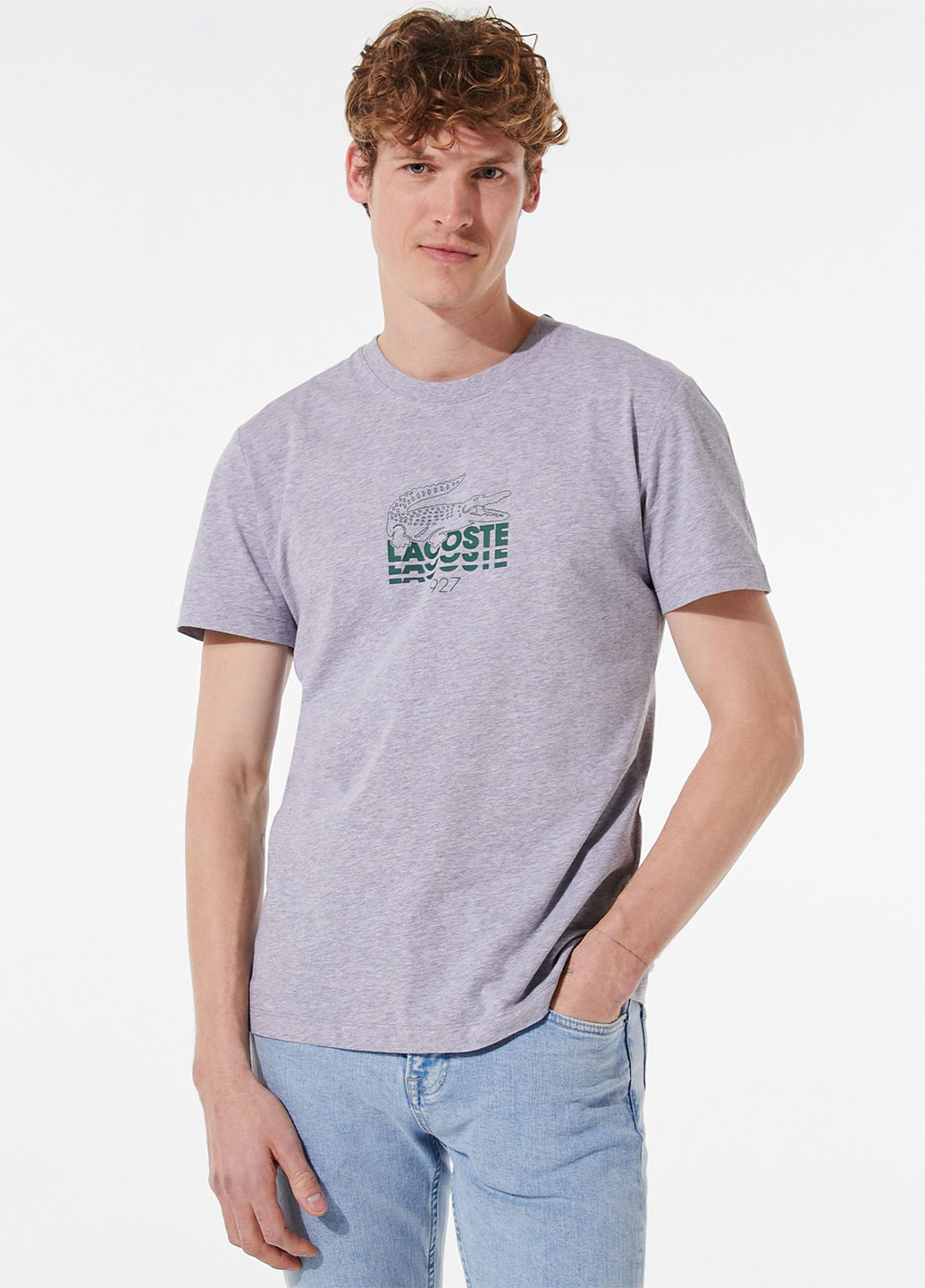 Світло-сіра футболка Lacoste