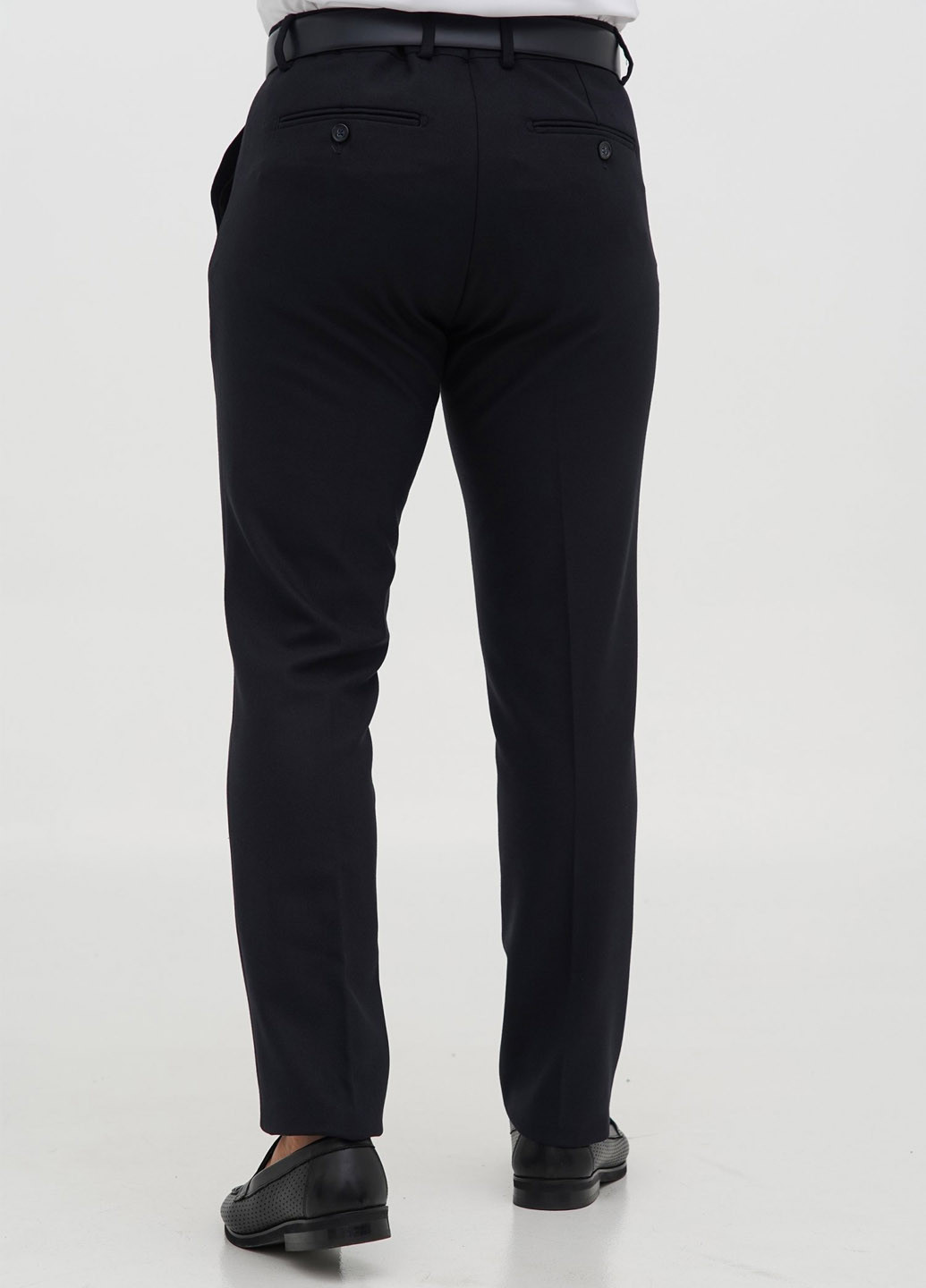 Темно-синие классические демисезонные зауженные брюки Trend Collection
