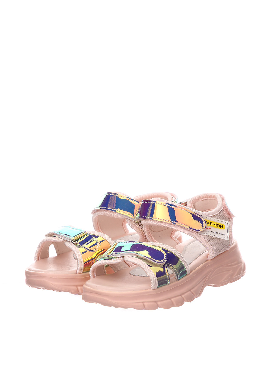 Светло-розовые кэжуал сандалии Clibee на липучке