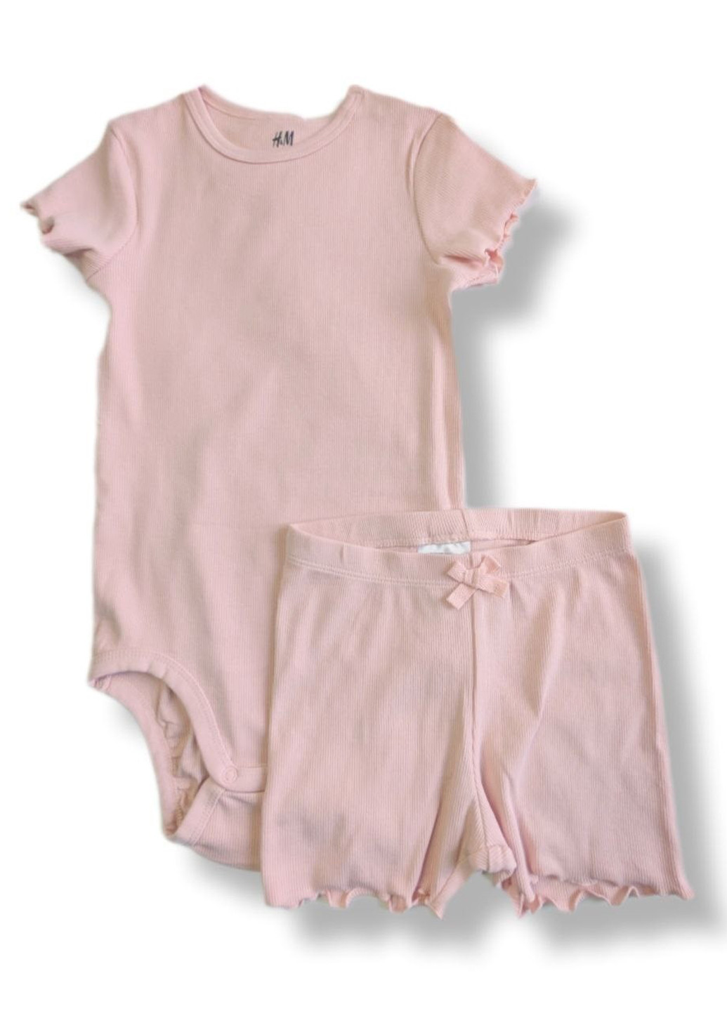 Рожевий літній комплект (боді, шорти) H&M