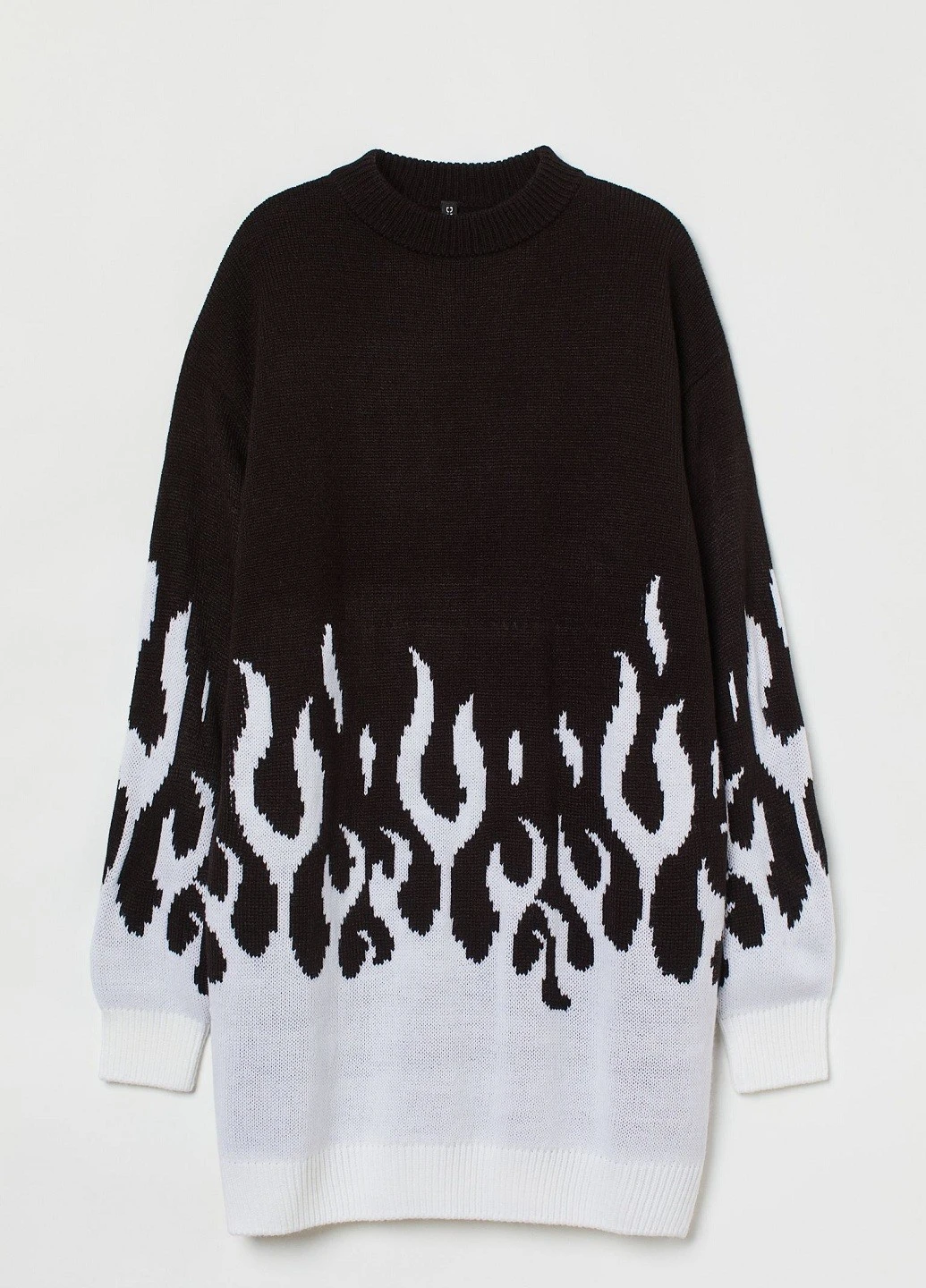 Черное кэжуал платье H&M с рисунком