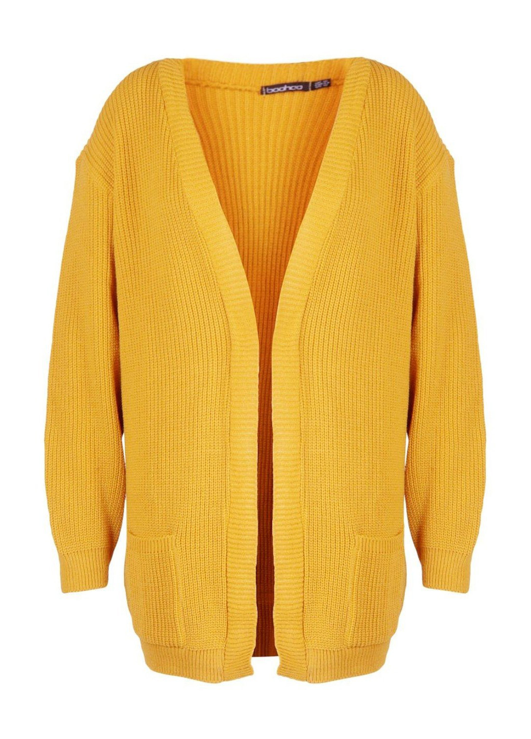Горчичный демисезонный кардиган Boohoo