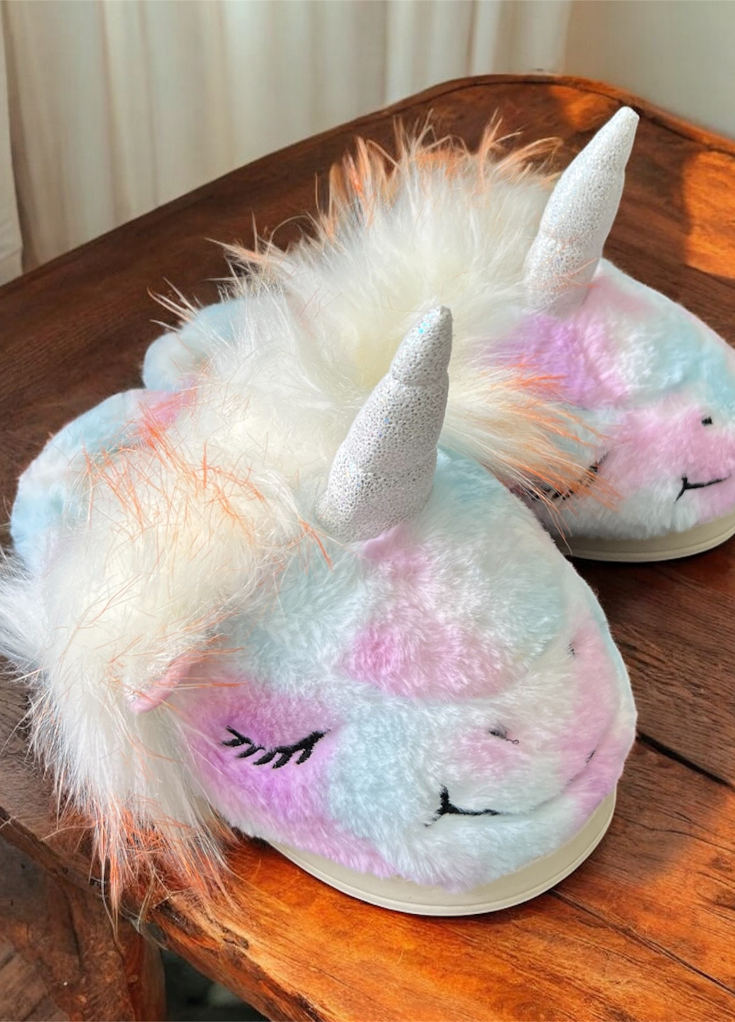 Темно-розовые тапочки Lion с ушками, с вышивкой, с аппликацией